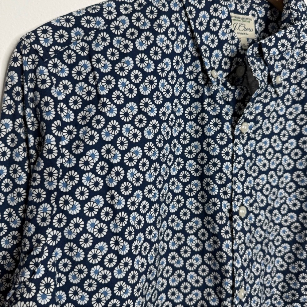 NEW‎ J. Crew Stretch Secret Wash Shirt In Floral Print Organic Cotton Size Small - Picture 7 of 11